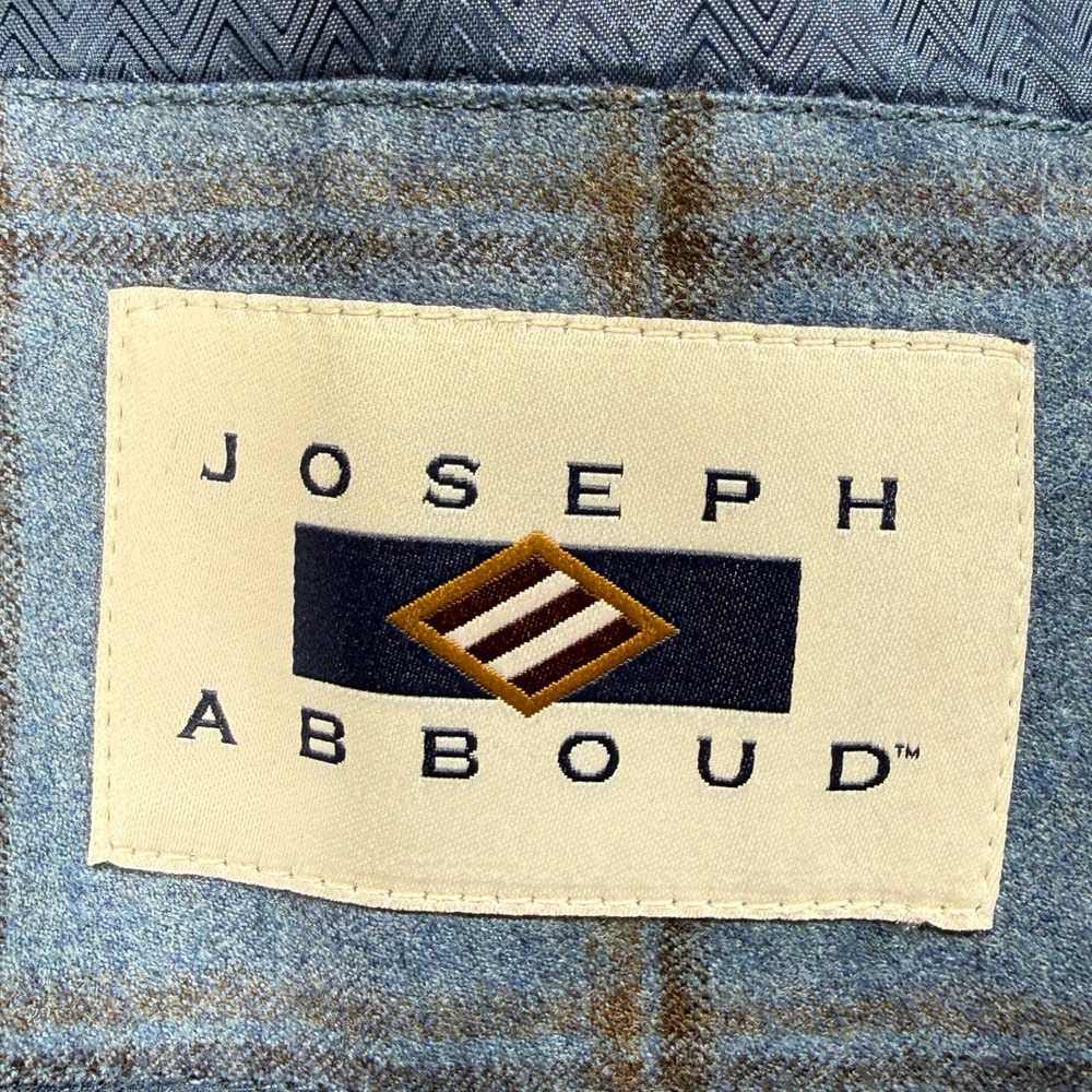 Joseph Abboud Heritage Windowpane Blazer Mens 44 Long Blue Reda Super 130s Wool - Picture 9 of 16